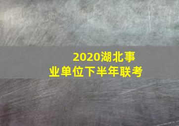 2020湖北事业单位下半年联考