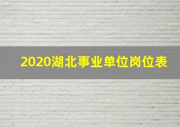 2020湖北事业单位岗位表