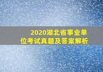 2020湖北省事业单位考试真题及答案解析