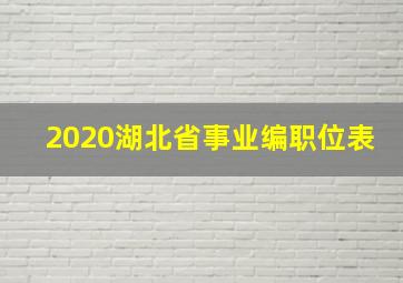 2020湖北省事业编职位表