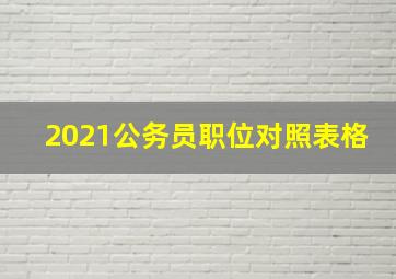 2021公务员职位对照表格