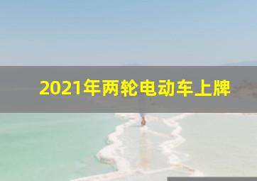 2021年两轮电动车上牌