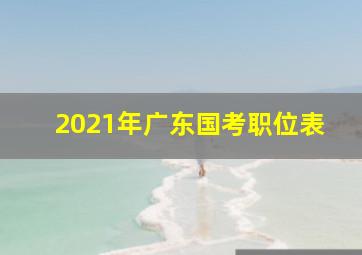 2021年广东国考职位表