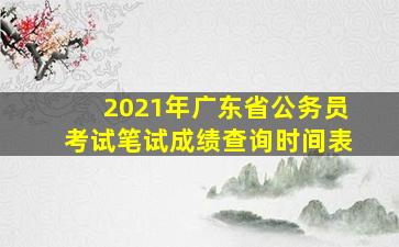 2021年广东省公务员考试笔试成绩查询时间表