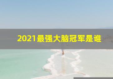 2021最强大脑冠军是谁