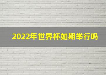 2022年世界杯如期举行吗