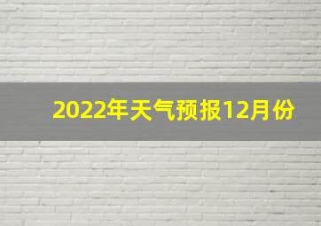 2022年天气预报12月份