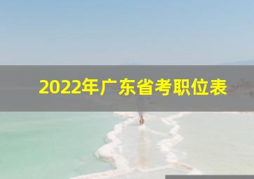 2022年广东省考职位表