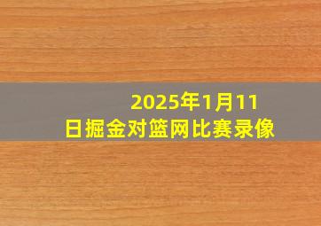 2025年1月11日掘金对篮网比赛录像