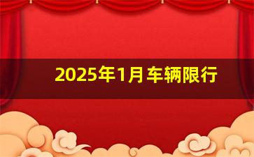 2025年1月车辆限行