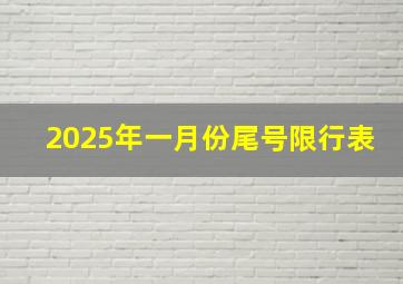 2025年一月份尾号限行表