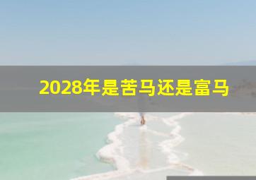 2028年是苦马还是富马