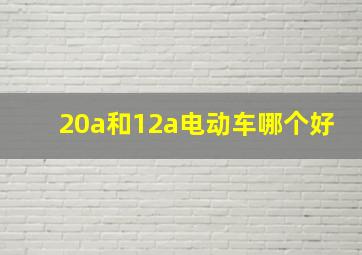 20a和12a电动车哪个好