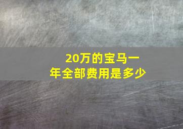 20万的宝马一年全部费用是多少