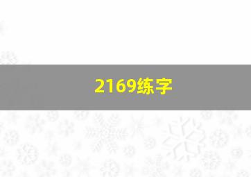 2169练字