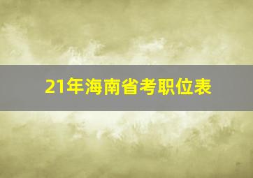 21年海南省考职位表