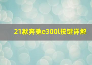 21款奔驰e300l按键详解