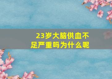 23岁大脑供血不足严重吗为什么呢