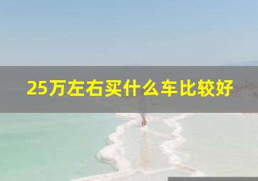 25万左右买什么车比较好