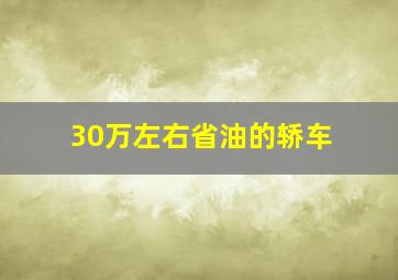 30万左右省油的轿车