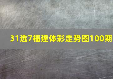 31选7福建体彩走势图100期