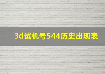 3d试机号544历史出现表