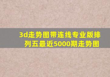 3d走势图带连线专业版排列五最近5000期走势图