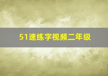 51速练字视频二年级