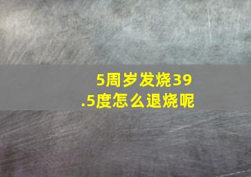 5周岁发烧39.5度怎么退烧呢