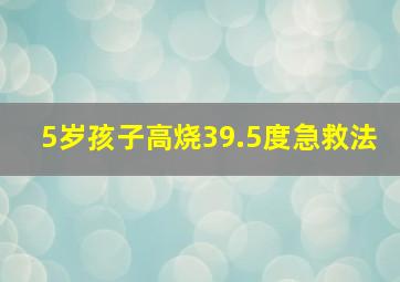 5岁孩子高烧39.5度急救法