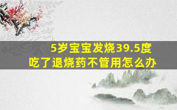 5岁宝宝发烧39.5度吃了退烧药不管用怎么办