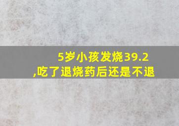 5岁小孩发烧39.2,吃了退烧药后还是不退