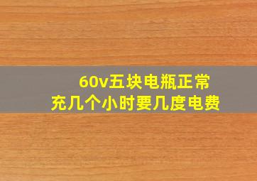 60v五块电瓶正常充几个小时要几度电费