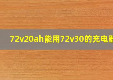 72v20ah能用72v30的充电器吗