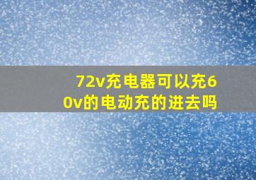 72v充电器可以充60v的电动充的进去吗