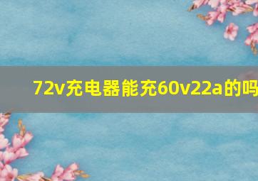 72v充电器能充60v22a的吗