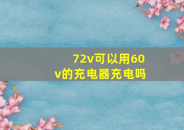 72v可以用60v的充电器充电吗