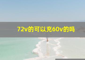 72v的可以充60v的吗