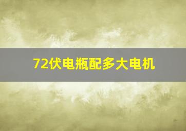 72伏电瓶配多大电机