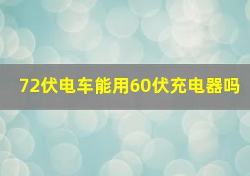 72伏电车能用60伏充电器吗