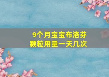 9个月宝宝布洛芬颗粒用量一天几次