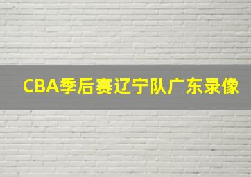 CBA季后赛辽宁队广东录像