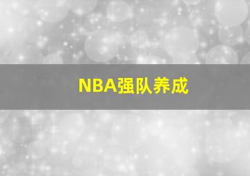 NBA强队养成