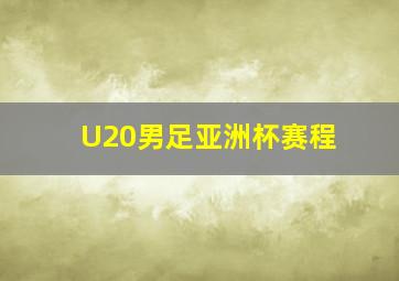 U20男足亚洲杯赛程