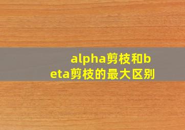 alpha剪枝和beta剪枝的最大区别