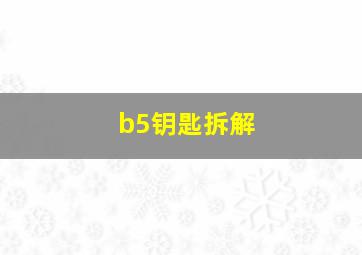 b5钥匙拆解