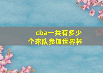 cba一共有多少个球队参加世界杯