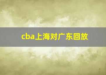 cba上海对广东回放