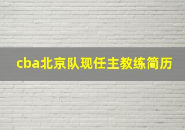 cba北京队现任主教练简历