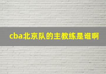 cba北京队的主教练是谁啊